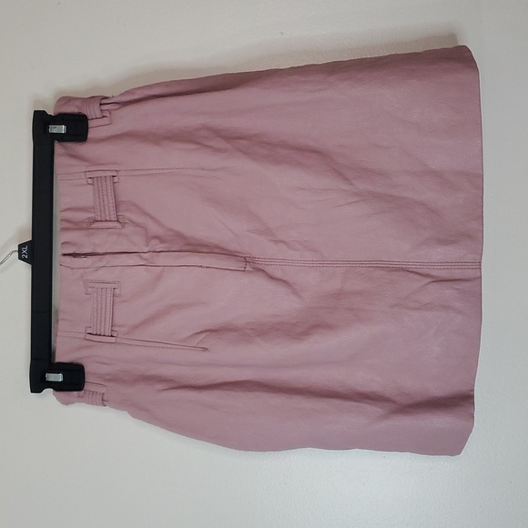 NWT Free People Payton Faux Leather Paperbag Mini Skirt Size 4 Mauve Swoon - Picture 8 of 13